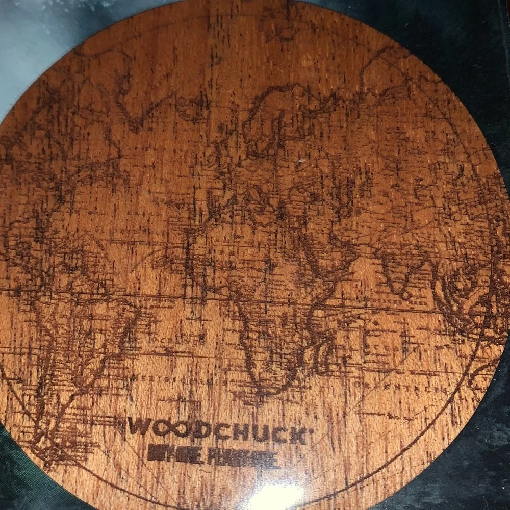 Woodchuck Wood World Map Round Sticker  2